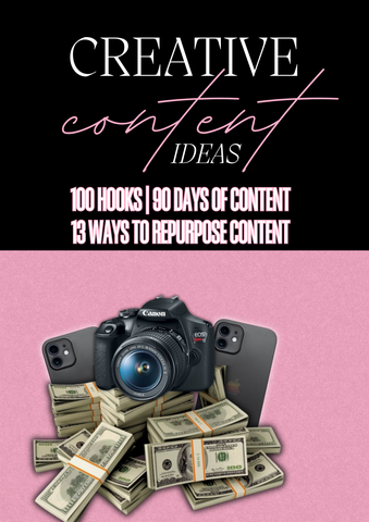CONTENT IDEAS | 100 HOOKS, 90 DAYS OF CONTENT, AND 13 WAYS TO REPURPOSE CONTENT (WITH RESELL RIGHTS)
